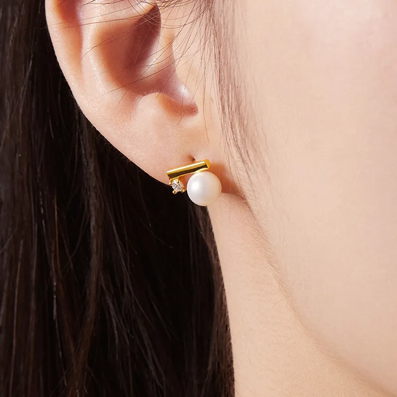 IDOKAWA Freshwater Pearl Stud Earrings Women's-2