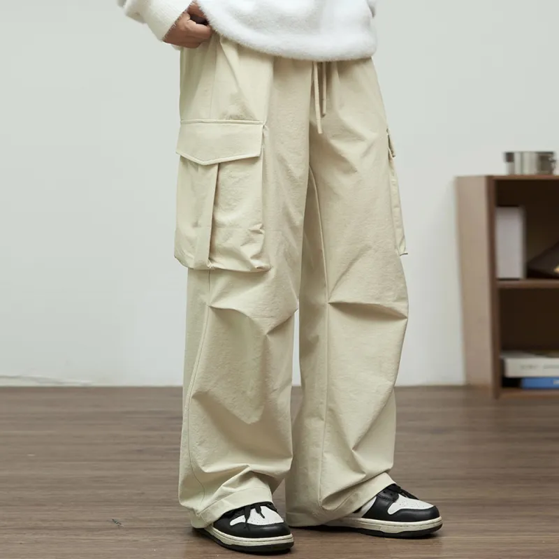 Clubxxhh Casual Pants Unisex Khaki-5