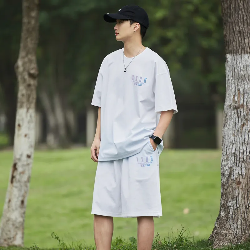 Clubxxhh Casual Shorts Unisex Blue White Gradient-5