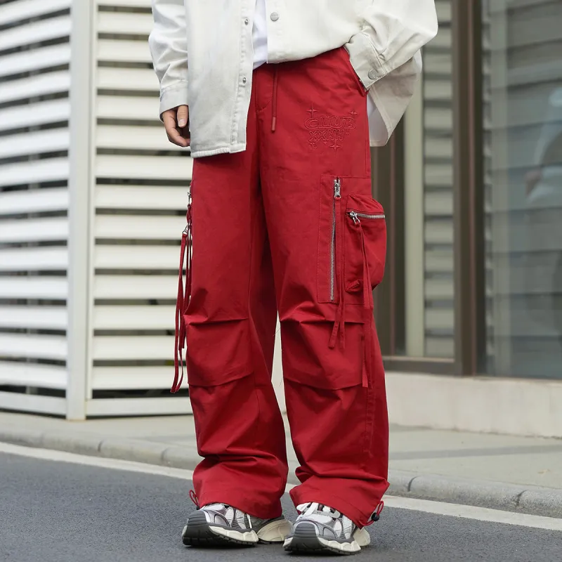 Clubxxhh Cargo Pants Unisex Burgundy-5