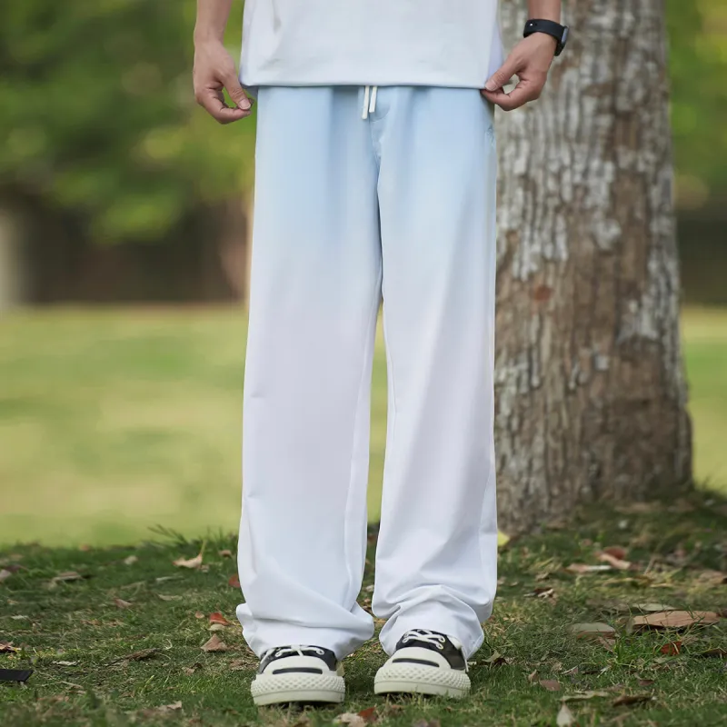 Clubxxhh Casual Pants Unisex Light Blue-3