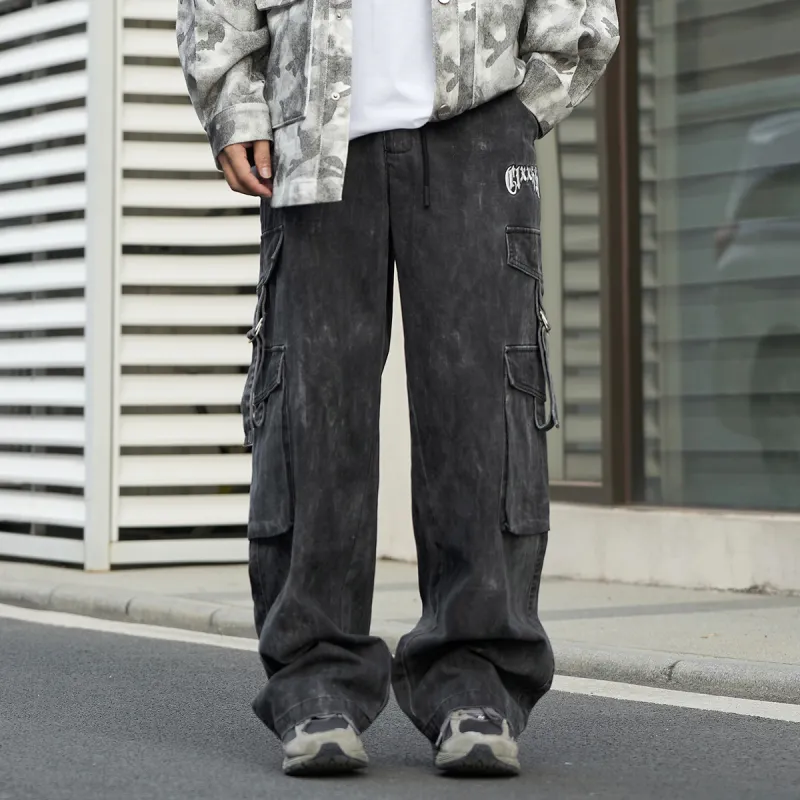 Clubxxhh Casual Pants Unisex Dark Gray-2