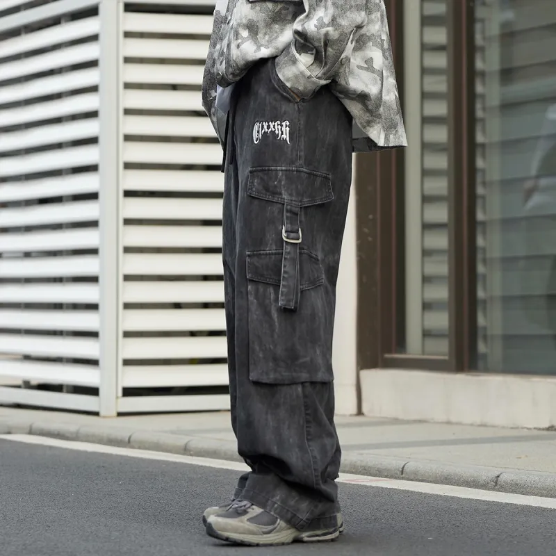 Clubxxhh Casual Pants Unisex Dark Gray-5