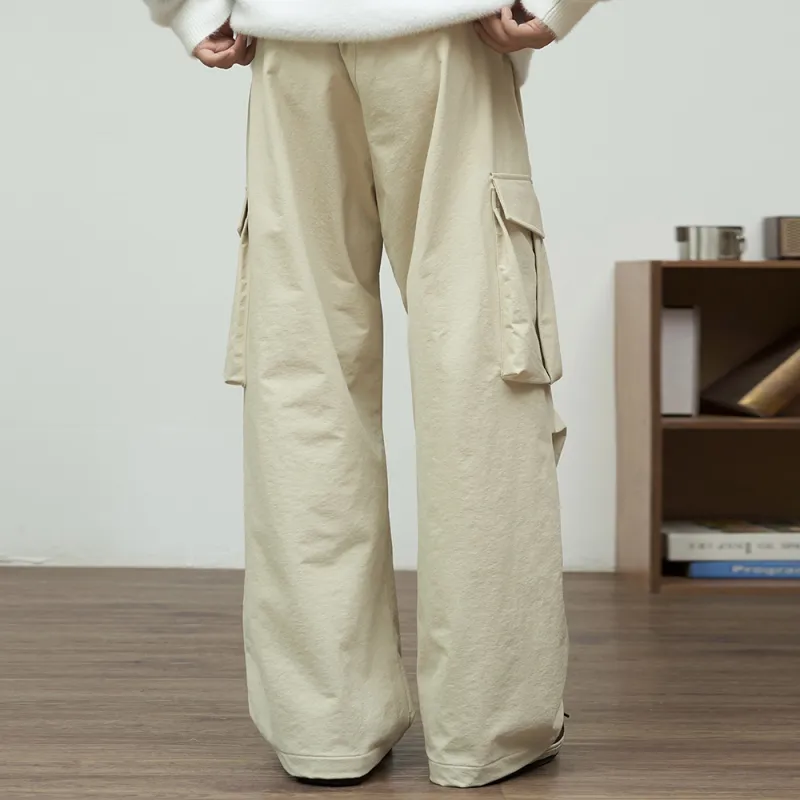 Clubxxhh Casual Pants Unisex Khaki-3