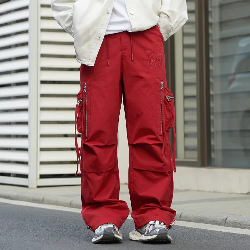 Clubxxhh Cargo Pants Unisex Burgundy-2