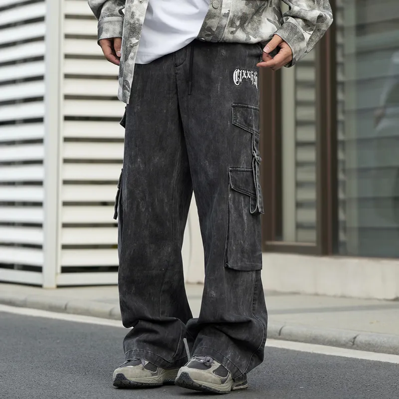 Clubxxhh Casual Pants Unisex Dark Gray-4