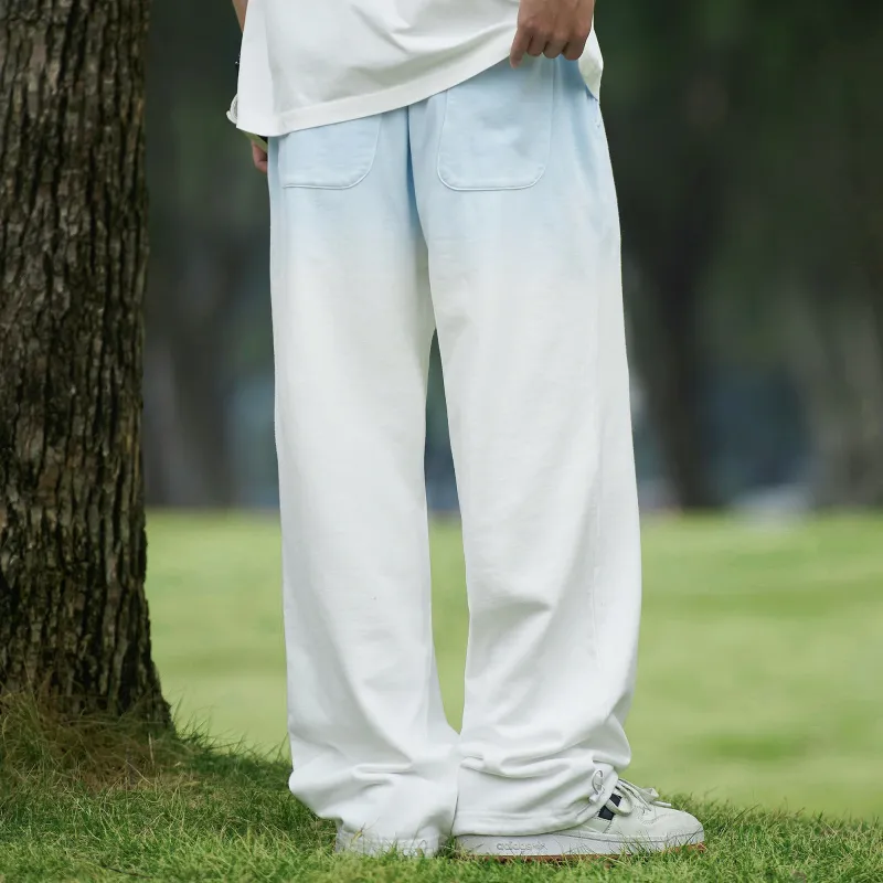 Clubxxhh Casual Pants Unisex Light Blue-4