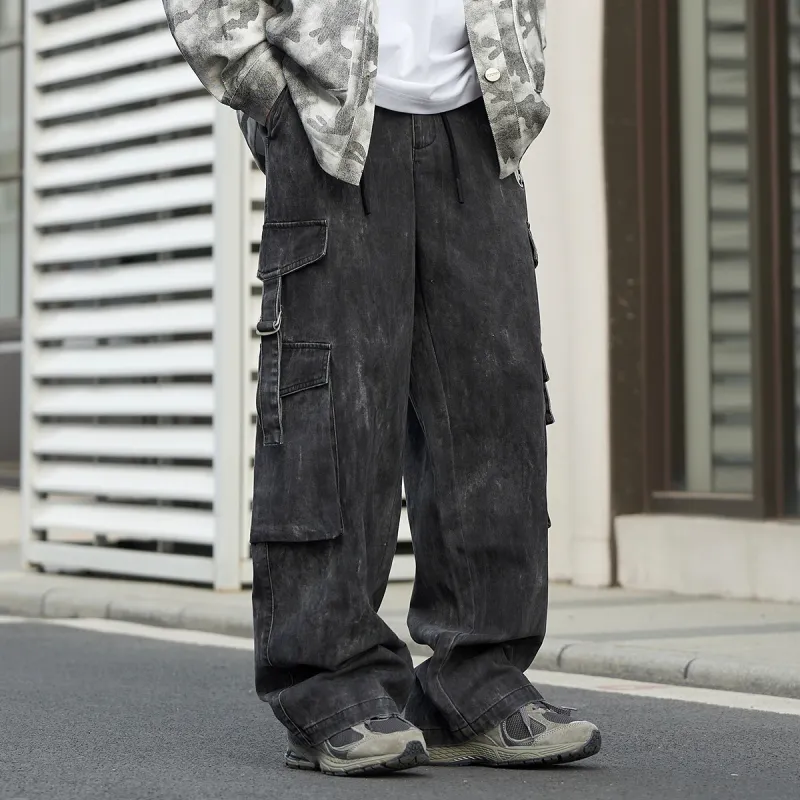 Clubxxhh Casual Pants Unisex Dark Gray-3
