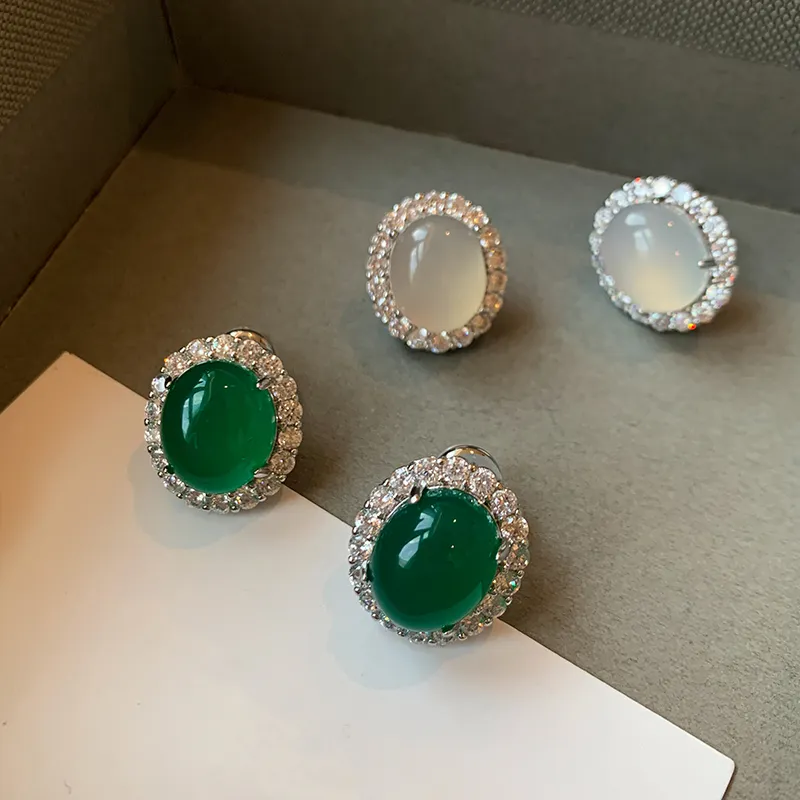 AIDO STUDIO Chalcedony Stud Earrings Women's-2