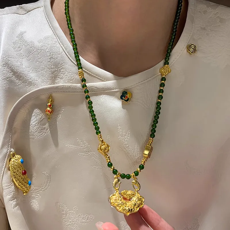AIDO STUDIO Agate Necklace Holiday Birthday Box Sweater Chain Women's-1