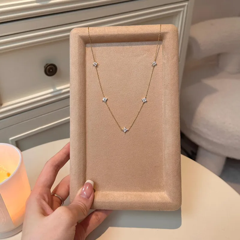 AIDO STUDIO Moissanite Inlay 925 Sterling Silver Necklaces Women's-9