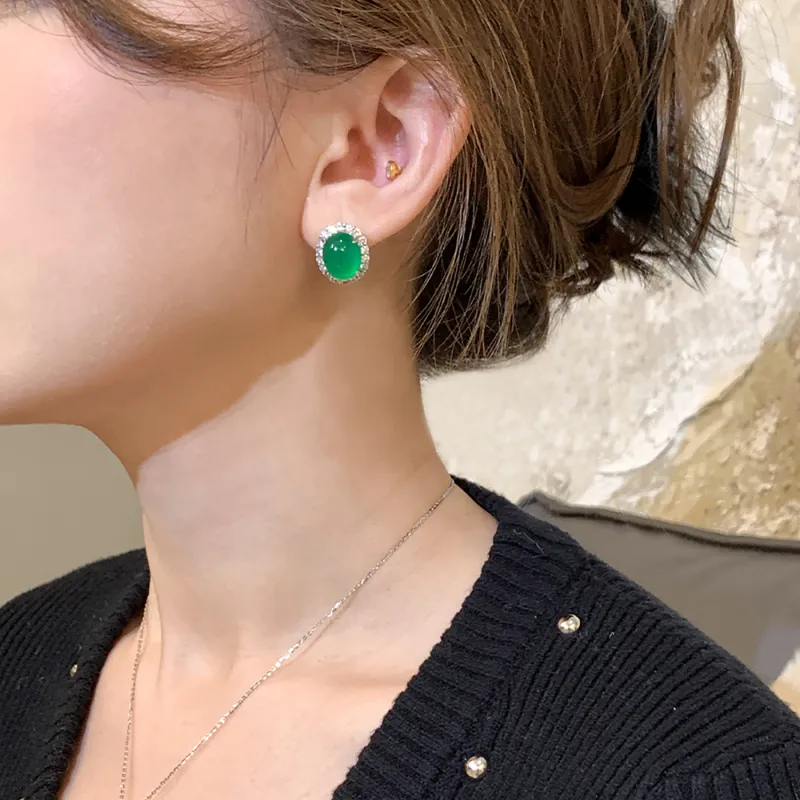 AIDO STUDIO Chalcedony Stud Earrings Women's-1