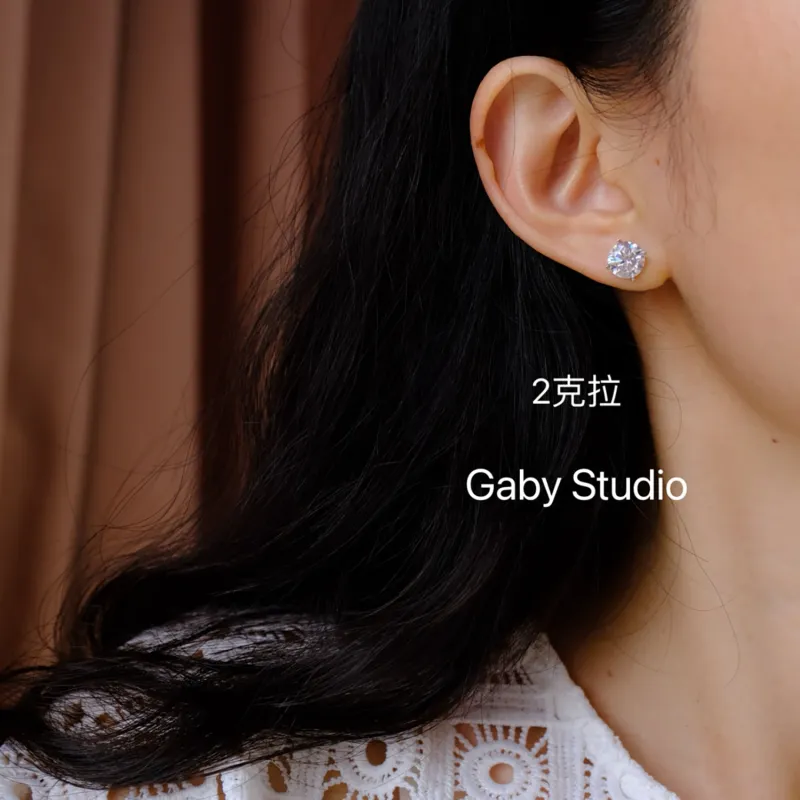 AIDO STUDIO 925 Sterling Silver Stud Earrings Unisex-8