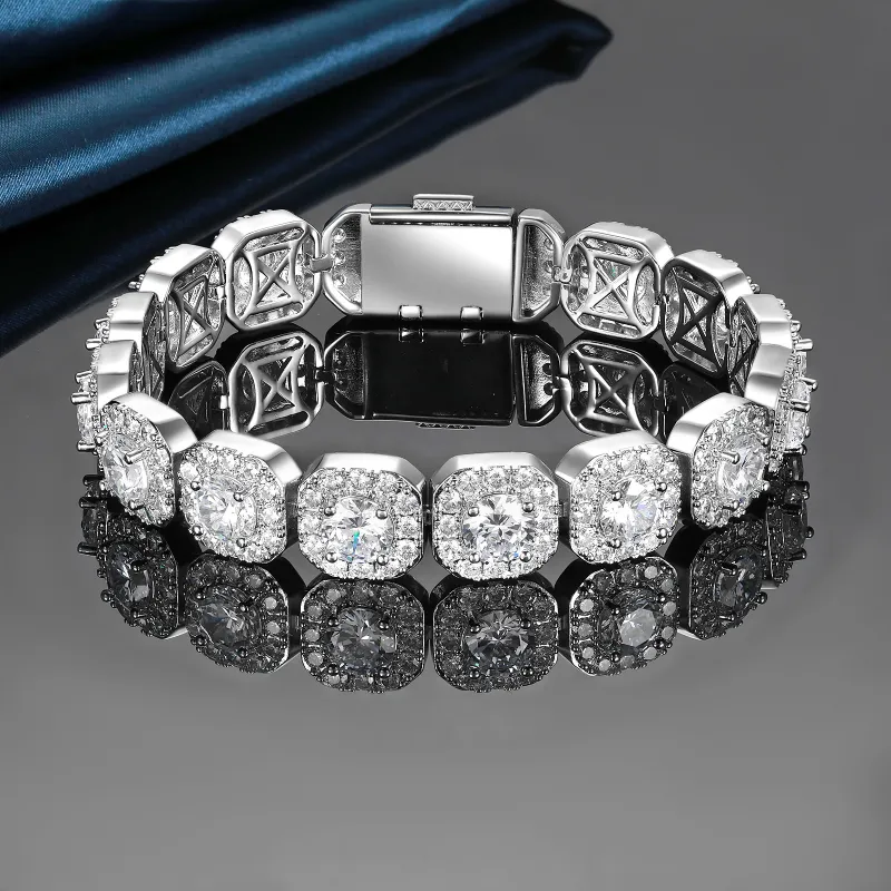 AIDO STUDIO Alloy Bracelets Men's Minimalist Style Full Diamond Cuban Chain Birthday Festival Box-3