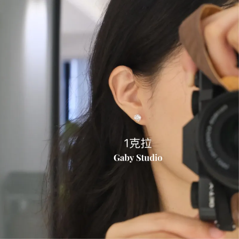 AIDO STUDIO 925 Sterling Silver Stud Earrings Unisex-4