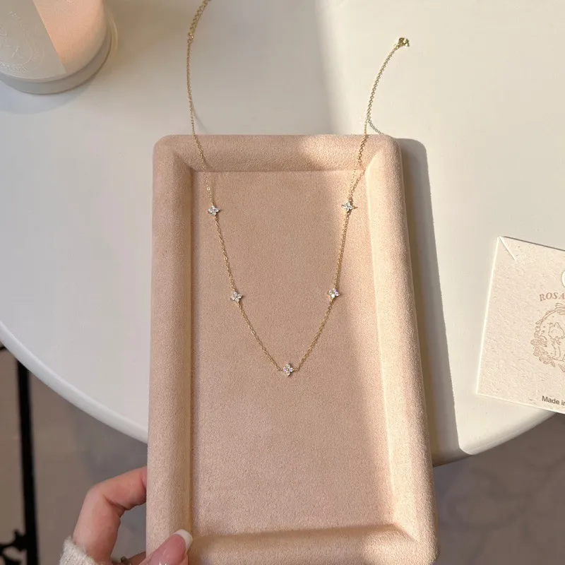 AIDO STUDIO Moissanite Inlay 925 Sterling Silver Necklaces Women's-7