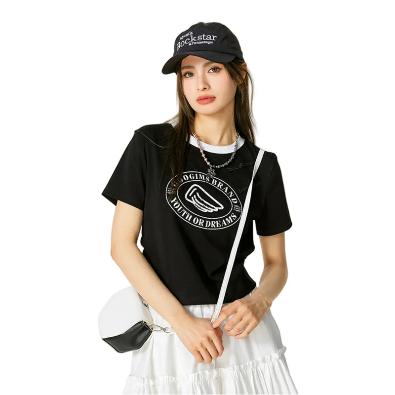 GOOGIMS Set in Sleeve T Shirt Women's-7
