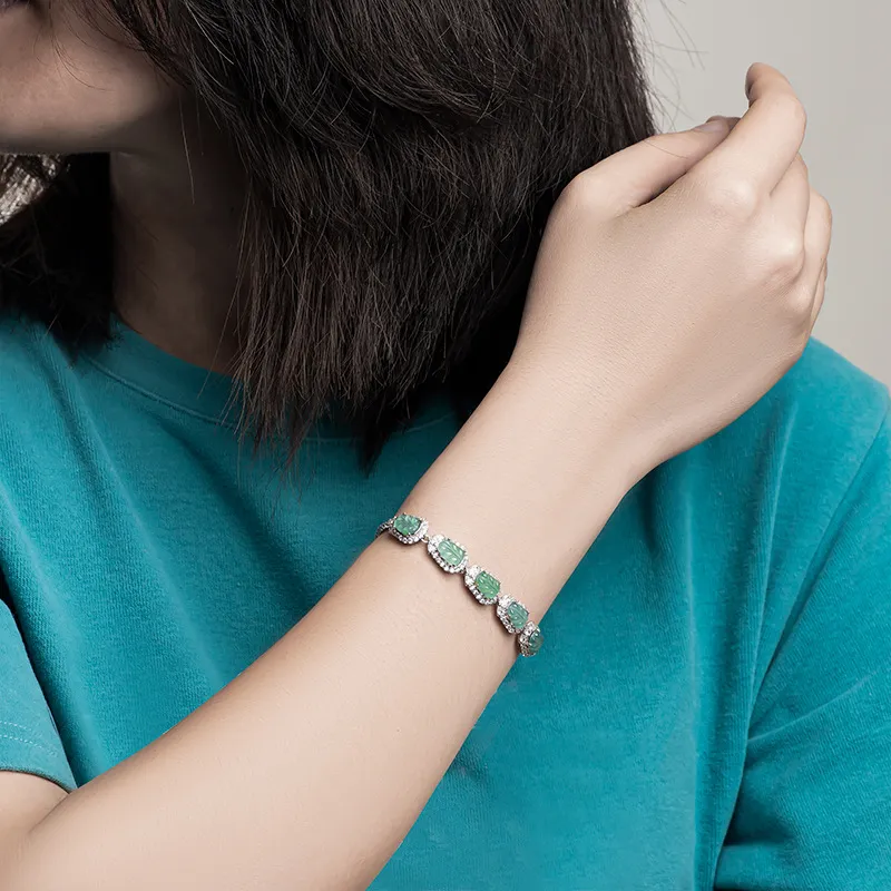 Green Craftsman Ice Glutinous Bracelets Women's-2