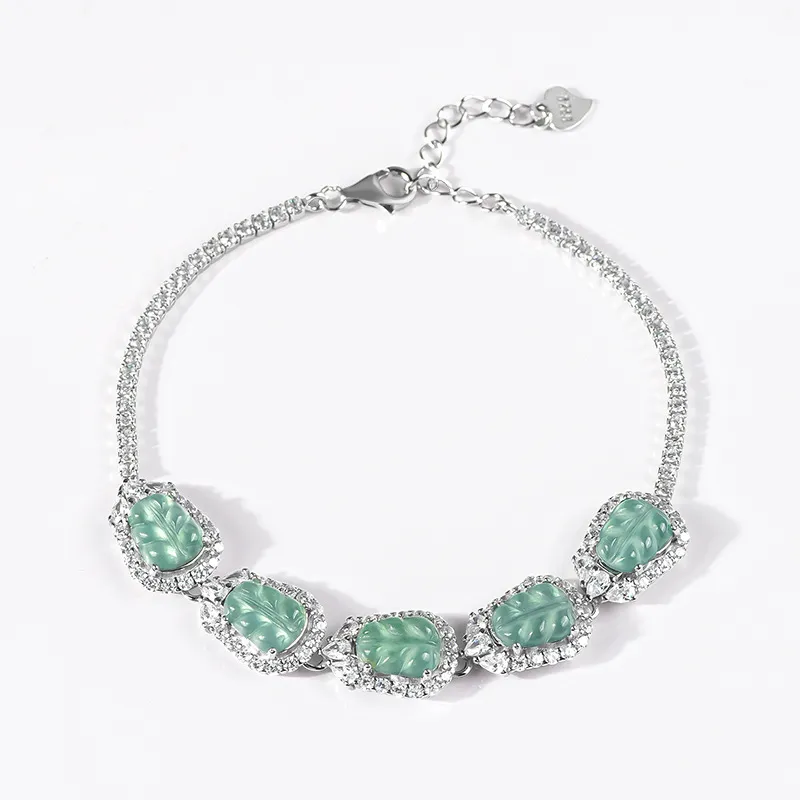 Green Craftsman Ice Glutinous Bracelets Women's-3