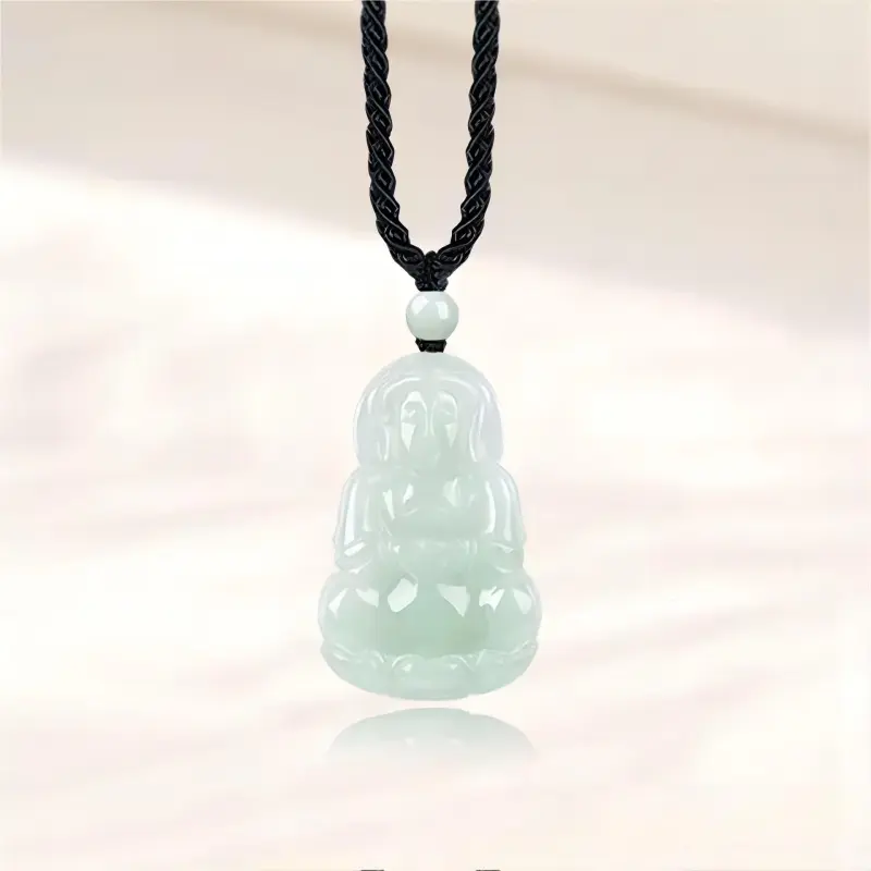 Green Craftsman Bean Type Jadeite Pendants Unisex-2