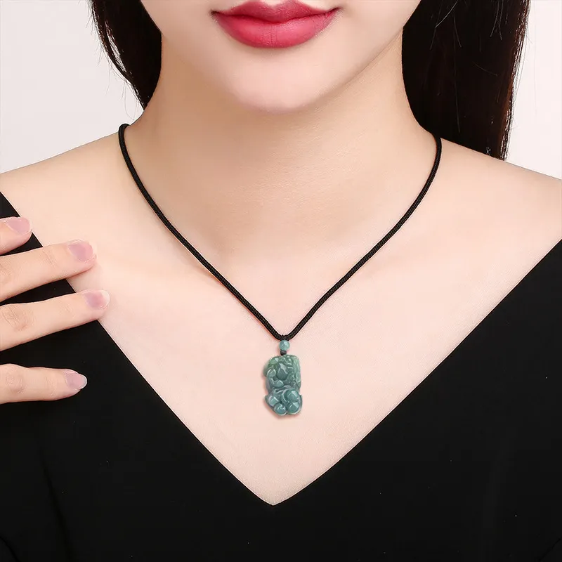 Green Craftsman Glutinous Jade Jadeite Pendants Unisex-1