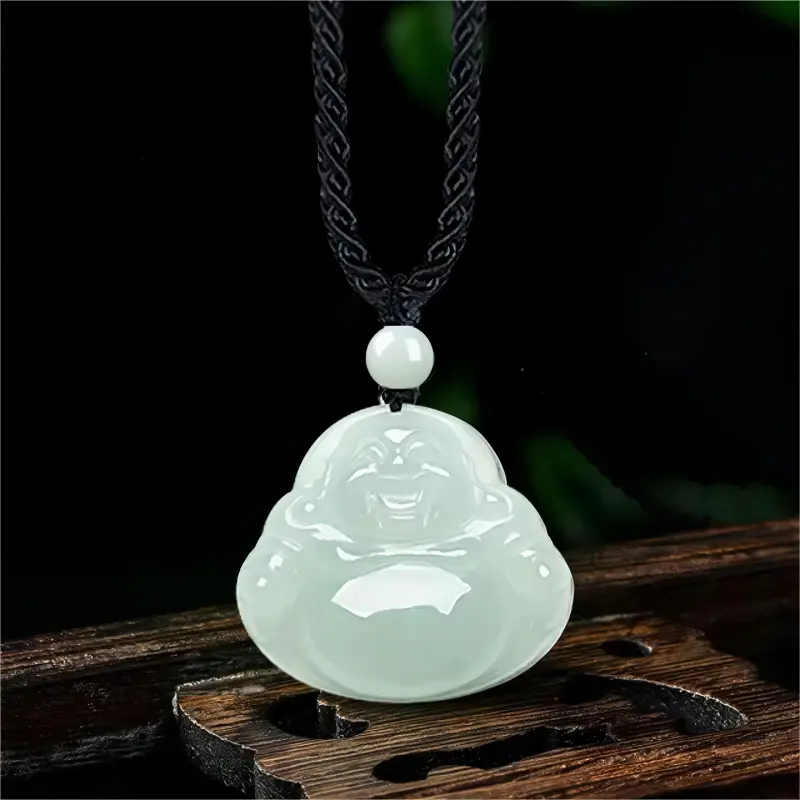Green Craftsman Bean Type Jadeite Pendants Unisex-4