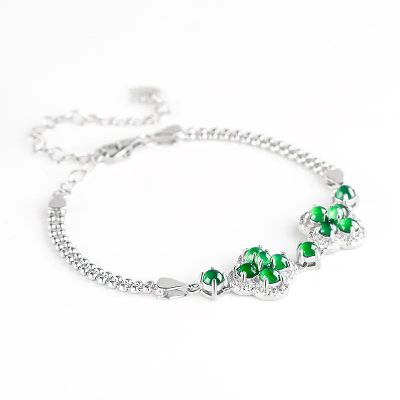 Green Craftsman Glutinous Jade Jadeite Bracelets Women's-1