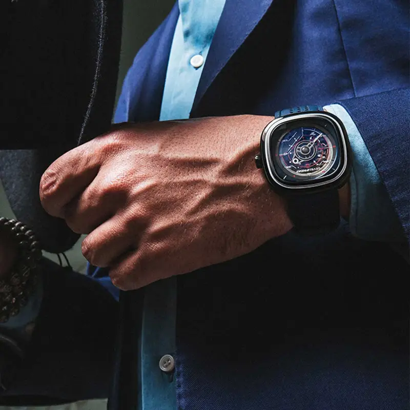 SEVENFRIDAY Automatic Mechanical Movement Unisex Watch Blue Dial-5