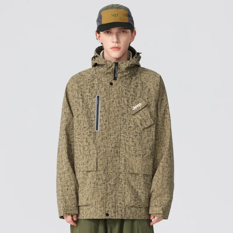 Jeep Windproof Waterproof Breathable Cold Resistant Rainproof Windbreaker Jacket Unisex-12