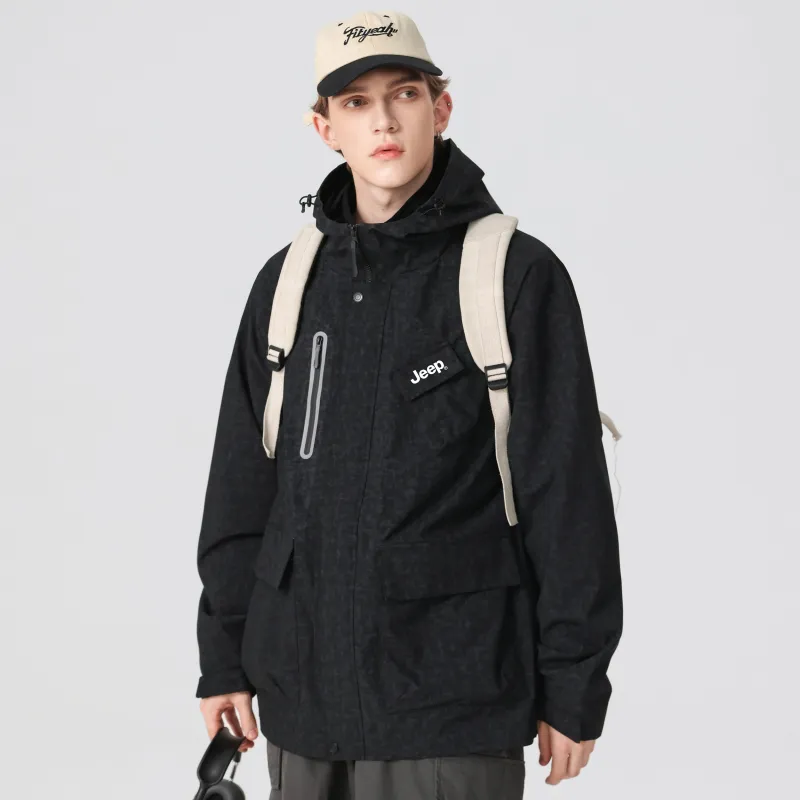 Jeep Windproof Waterproof Breathable Cold Resistant Rainproof Windbreaker Jacket Unisex-19