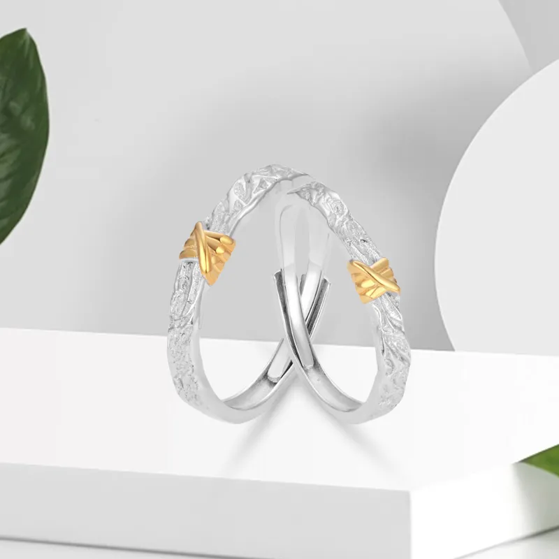 OSSINMI 999 Fine Silver Couple Rings Unisex-3