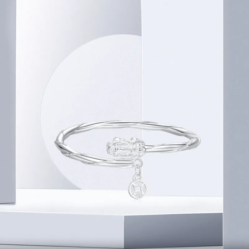 OSSINMI 999 Fine Silver Bangles Women's-3