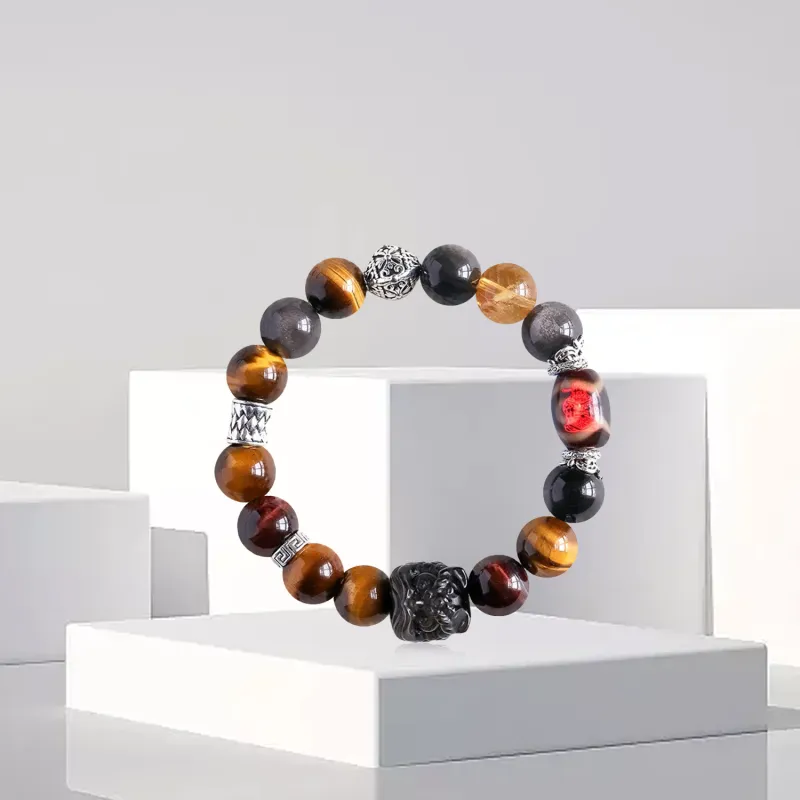 OSSINMI Tiger's Eye Stone Jade Bracelets Unisex-1