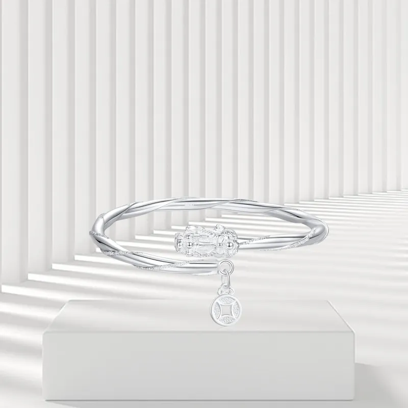 OSSINMI 999 Fine Silver Bangles Women's-4