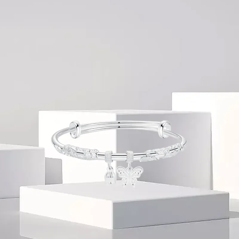 OSSINMI 999 Fine Silver Bangles Women's-3