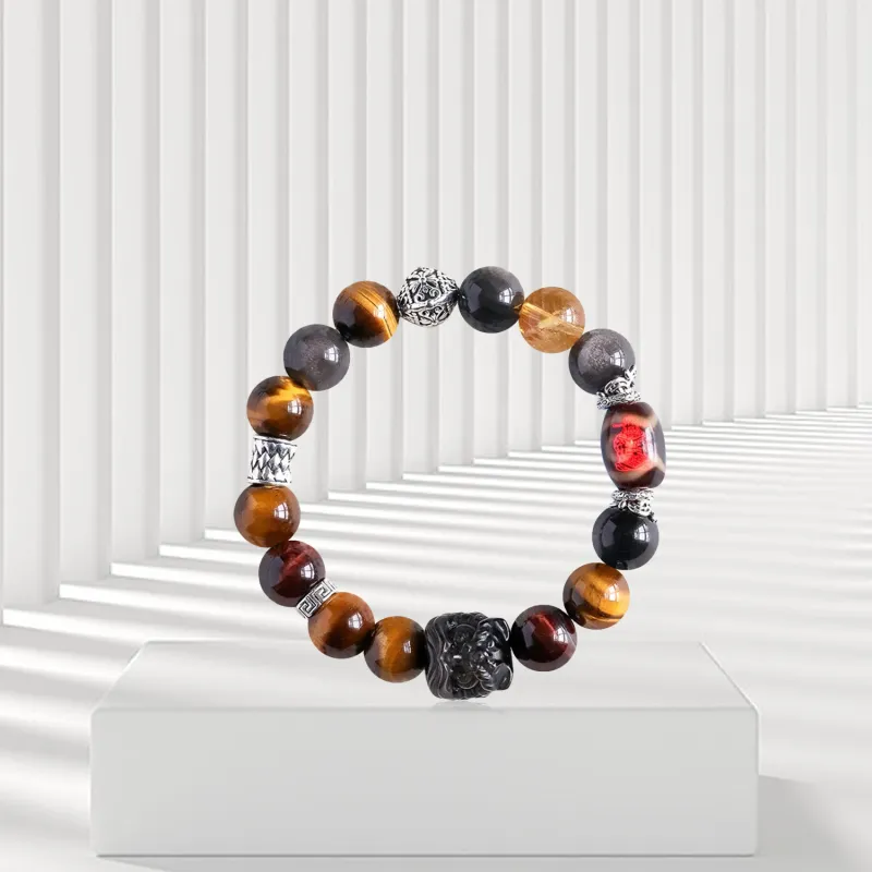OSSINMI Tiger's Eye Stone Jade Bracelets Unisex-3