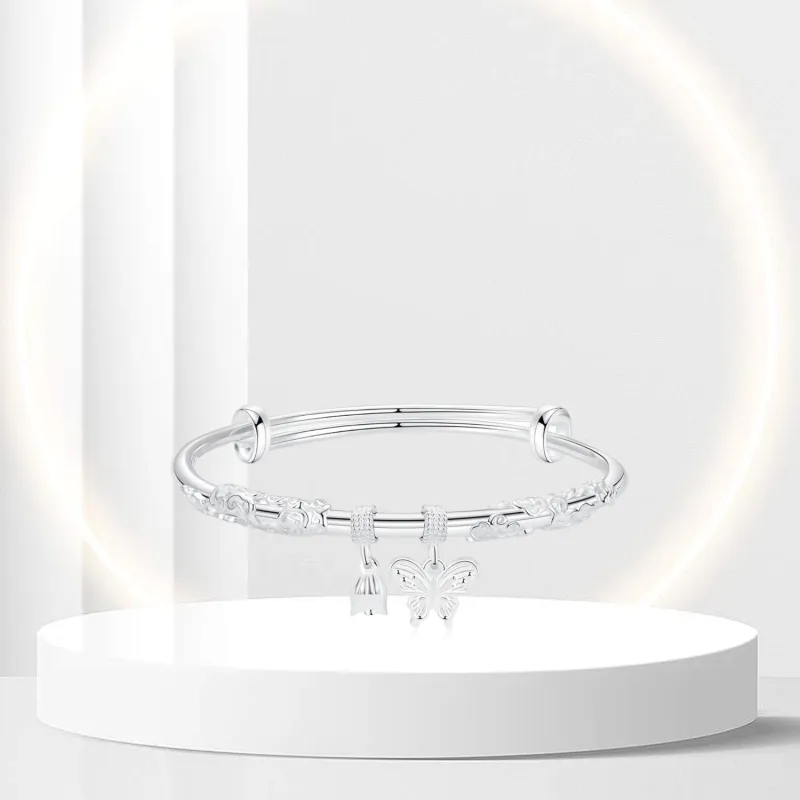 OSSINMI 999 Fine Silver Bangles Women's-1