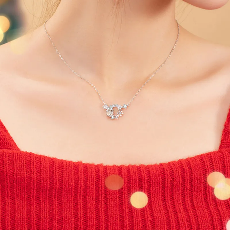 OSSINMI 925 Sterling Silver Necklace Ornament Women's-2