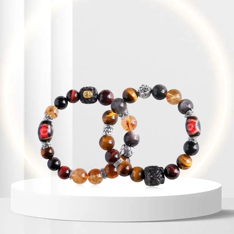 OSSINMI Tiger's Eye Stone Jade Bracelets Unisex-11