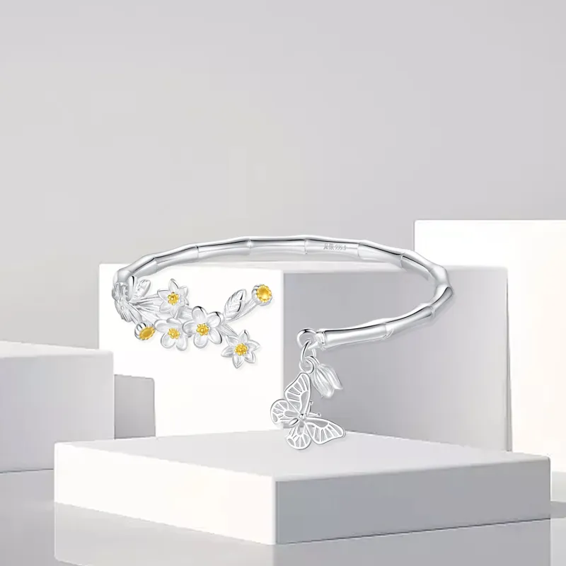 OSSINMI S999 Fine Silver Bangles Women's-3