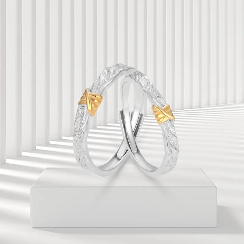 OSSINMI 999 Fine Silver Couple Rings Unisex-1