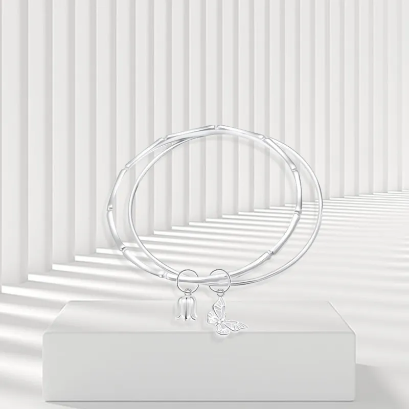 OSSINMI 999 Fine Silver Bangles Women's-1