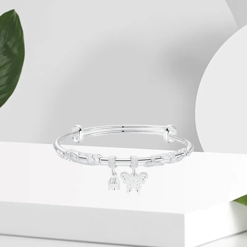 OSSINMI 999 Fine Silver Bangles Women's-2