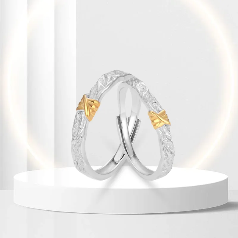 OSSINMI 999 Fine Silver Couple Rings Unisex-4