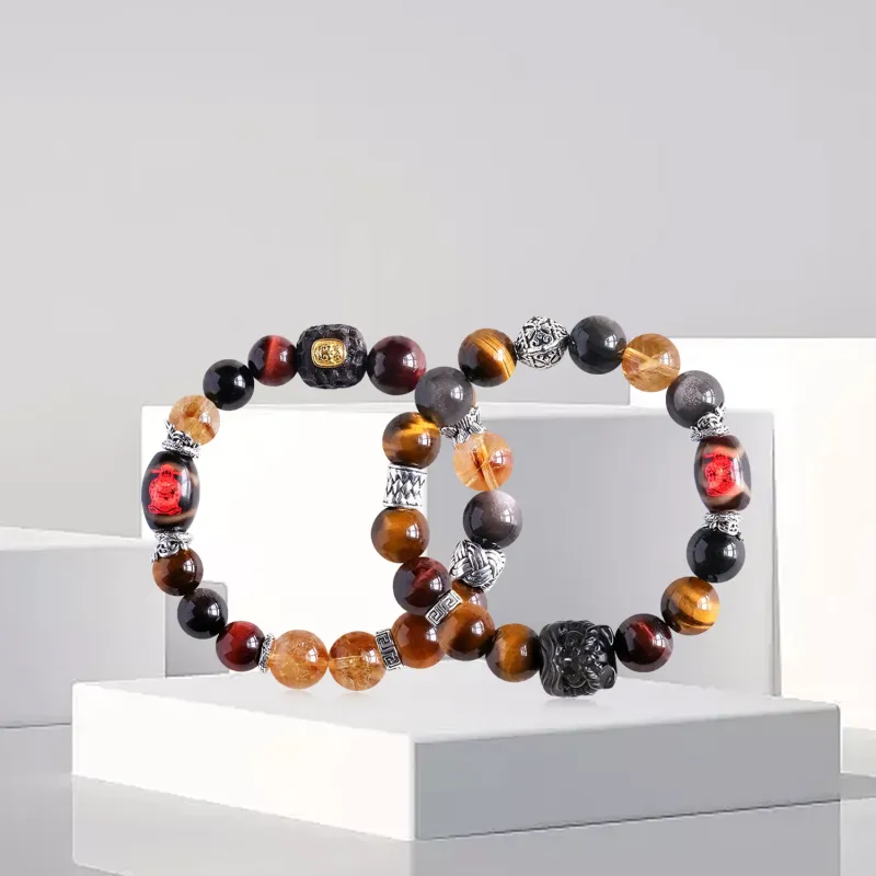 OSSINMI Tiger's Eye Stone Jade Bracelets Unisex-9