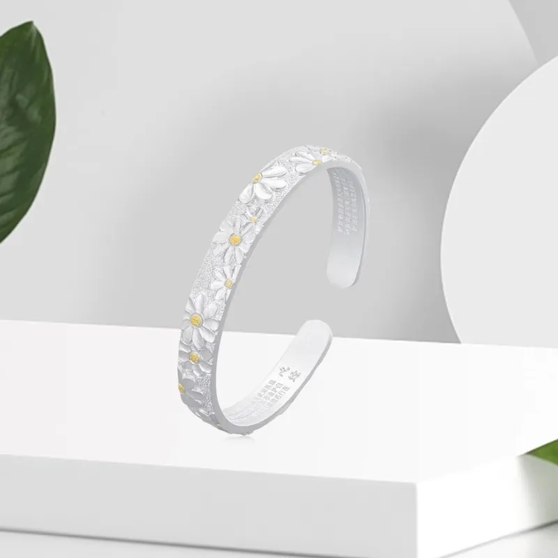 OSSINMI 999 Fine Silver Bangles Women's-2