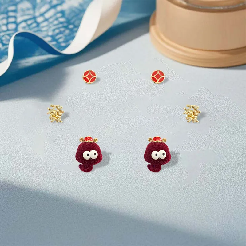 GIFU S925 Silver Stud Stud Earrings Women's-2