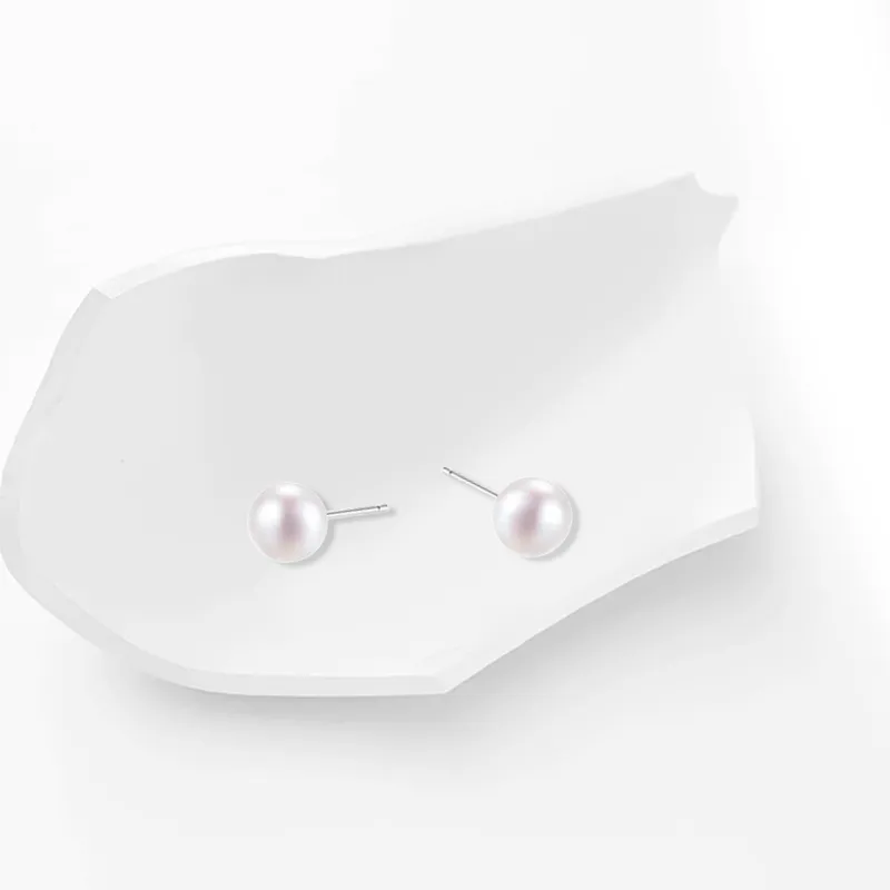 Muyan Faux Pearl Round Pearl Stud Earrings Women's-1