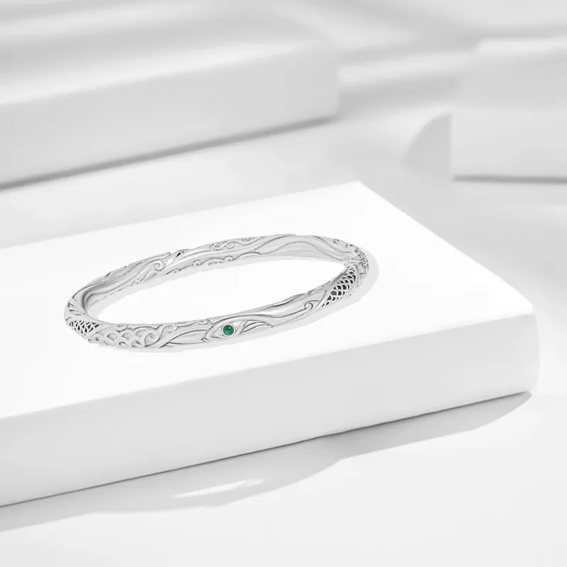 Muyan S999 Fine Silver Bangles Unisex-1