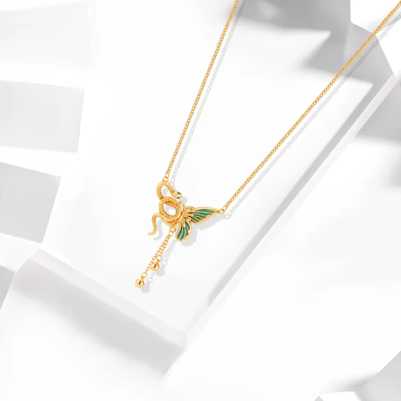 Muyan Alloy Serpent Butterfly Necklace Women's-1